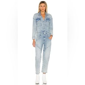 MOTHER The All-In-One Breaker Ankle Jumpsuit in Blue. Size Small.